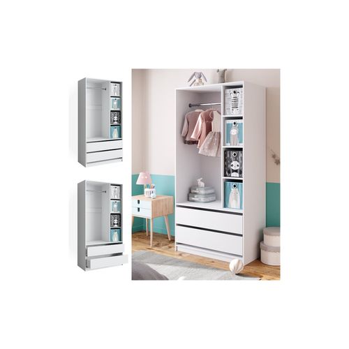 4066731331529 - Kinderkleiderschrank Elmo Weiß 100 x 200 cm mit 2 Schubladen und Faltboxen Vicco 4066731331529 - Kinderkleiderschrank Elmo Weiß 100 x 200 cm mit 2 Schubladen und Faltboxen Vicco