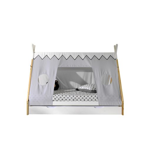 5420070238274 - Tipi Zelt Bett Liegefläche 90 x 200 cm inkl Rolllattenrost Bettschublade und Textilzeltdach Ausf Kiefer massiv natur weiß- Bettschublade farbe weiß 5420070238274 - Tipi Zelt Bett Liegefläche 90 x 200 cm inkl Rolllattenrost Bettschublade und Textilzeltdach Ausf Kiefer massiv natur weiß- Bettschublade farbe weiß