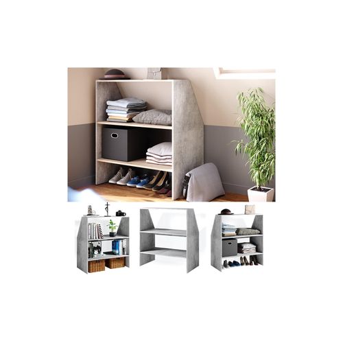 4251421960817 - VICCO Dachschrägenregal Bücherregal Wandregal Standregal Regal Dachschräge Beton Optik 4251421960817 - VICCO Dachschrägenregal Bücherregal Wandregal Standregal Regal Dachschräge Beton Optik