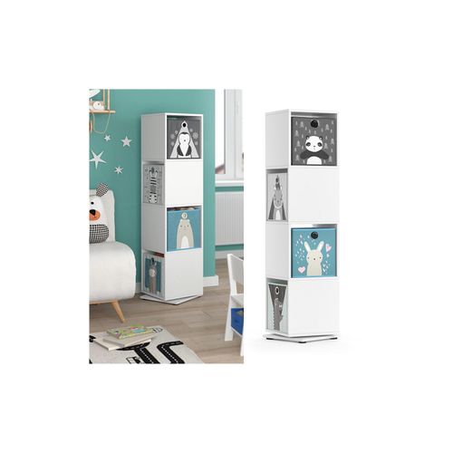 4066731034697 - Drehregal Ordnerregal Standregal Weiß Bücherregal Büro Kinder-Faltboxen 4066731034697 - Drehregal Ordnerregal Standregal Weiß Bücherregal Büro Kinder-Faltboxen
