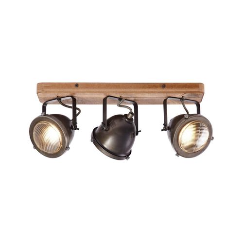 4004353310652 - Lampe Carmen Wood Spotbalken 3flg burned steel holz 3x PAR51 GU10 5W geeignet für Reflektorlampen (nicht enthalten) Köpfe schwenkbar - Brilliant 4004353310652 - Lampe Carmen Wood Spotbalken 3flg burned steel holz 3x PAR51 GU10 5W geeignet für Reflektorlampen (nicht enthalten) Köpfe schwenkbar - Brilliant