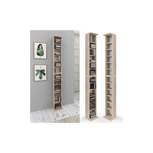 4251421912588 - VICCO CD Regal DVD Ständer Sonoma Wandregal Hängeregal Bücherregal Büroregal