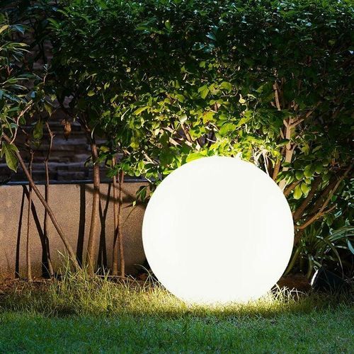 4036812836045 - Expo Börse - Solarlampen für Außen Kugel Gartenleuchte Erdspieß Kugelleuchte Solar 30 cm led Solarkugel für den Garten weiß silber 4x led warmweiß