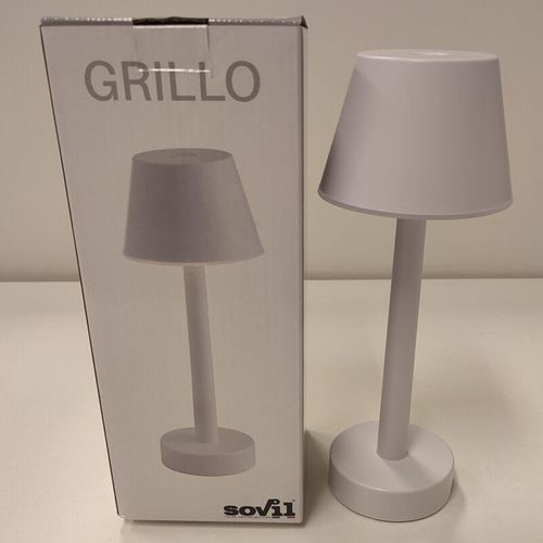 8020588359880 - Wiederaufladbare led-tischleuchte grillo 3w 3000k weiß - 97901 02 - Sovil