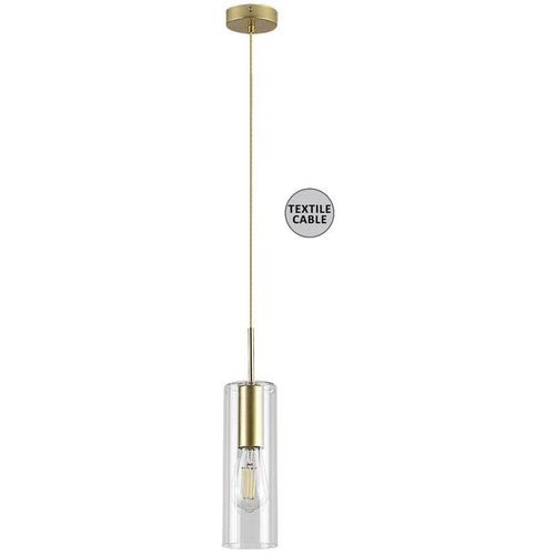 5996595720506 - 72050 Hängeleuchte esta E27 1x max40W Metall gold Glas transparent H150cm Ø9cm dimmbar - Rabalux