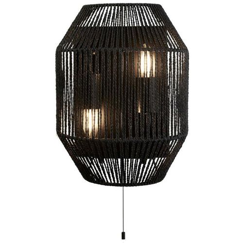 5053423171609 - Wicker 2 Light Wandleuchte Black Wicker - Searchlight