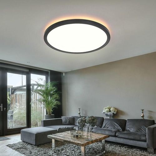 9007371476688 - - Deckenlampe schwarz Badezimmerleuchte dimmbar Wohnzimmerlampe Deckenleuchte Backlight IP44 1x led 18W 1500lm warmweiß DxH 294x25 cm 9007371476688 - - Deckenlampe schwarz Badezimmerleuchte dimmbar Wohnzimmerlampe Deckenleuchte Backlight IP44 1x led 18W 1500lm warmweiß DxH 294x25 cm