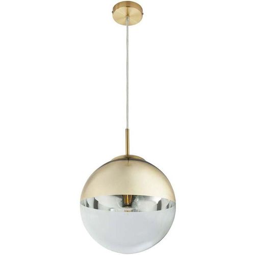 9007371380459 - - Design Pendel Decken Lampe Glas Kugel Wohn Ess Zimmer Hänge Leuchte Gold 15856