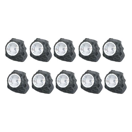 4260348821293 - Etc-shop - 10er set- Solar led Gartenstrahler Selbstaufladend Aussenleuchte Stein-Design Solar