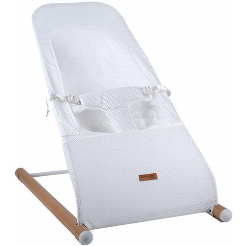 5420007160456 - - Babywippe Schaukelstuhl Säugling Baby Wippe Bouncer Babyschaukel Mesh Netz weiß max 9kg Buche Stahl BxLxH 46x74x56 cm