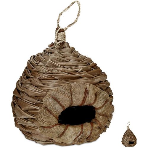 4052025919917 - Vogelnest dekorativer Nistkasten hängend Kokosfaser geflochten Garten Balkon Nest HxD 31 x 20 cm natur - Relaxdays