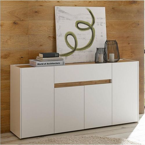 4066075004073 - Lomadox - Esszimmer Sideboard CRISP-61 in weiß mit Absetzungen in Wotan Eiche Nb b h t ca 170 87 40 cm - braun