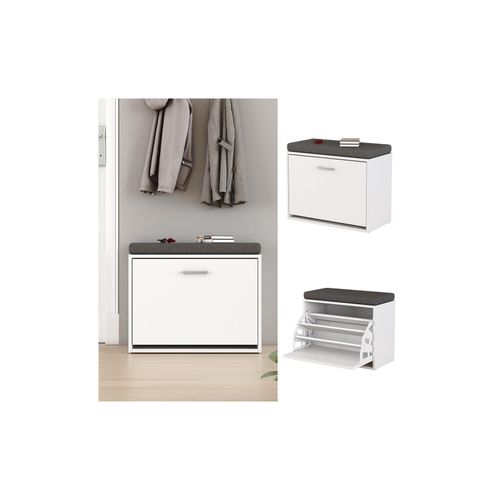 4066731274710 - Livinity Schuhbank Kipper Georg Weiß 60 x 495 cm Bank mit Kipper und Auflage 4066731274710 - Livinity Schuhbank Kipper Georg Weiß 60 x 495 cm Bank mit Kipper und Auflage