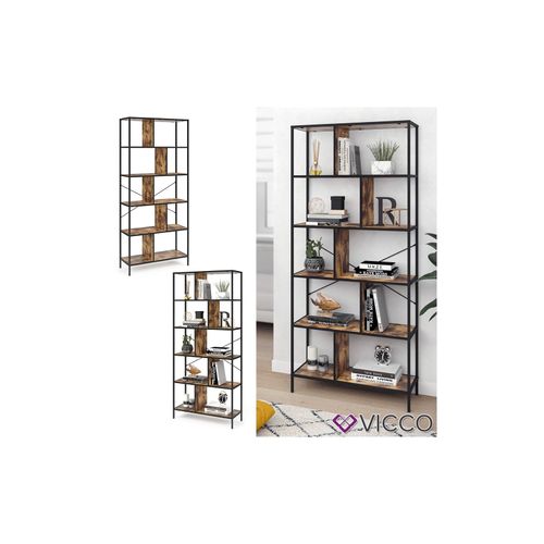 4251421940505 - VICCO Loft Bücherregal FYRK Wandregal Standregal Aufbewahrung 180x80x30 Vintage 4251421940505 - VICCO Loft Bücherregal FYRK Wandregal Standregal Aufbewahrung 180x80x30 Vintage