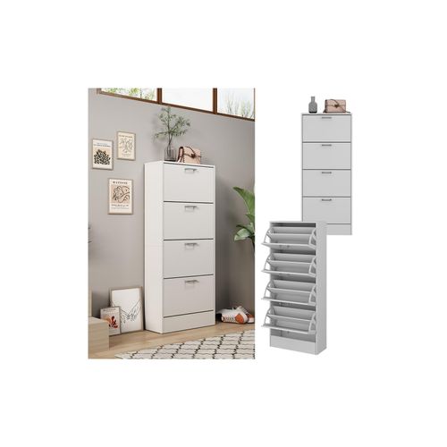 4066731275946 - Oskar-Store Schuhkipper Georg Weiß 63 x 150 cm Schuhschrank mit 4 Fächer modern 4066731275946 - Oskar-Store Schuhkipper Georg Weiß 63 x 150 cm Schuhschrank mit 4 Fächer modern