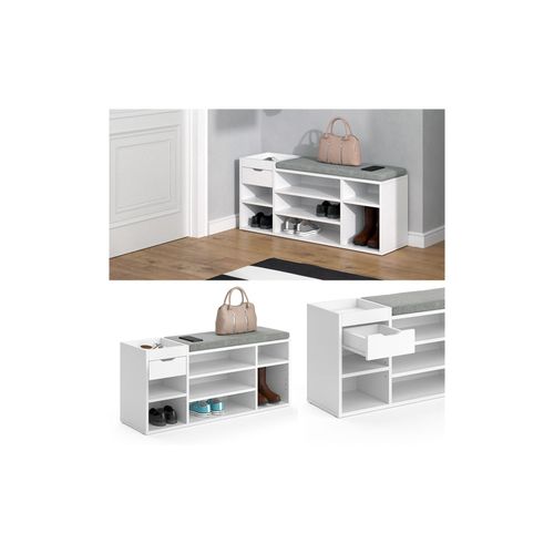 4251421952065 - Schuhbank Schuhschrank Schuhregal Eleon Sitzbank mit Sitzkissen 7 Fächer 4251421952065 - Schuhbank Schuhschrank Schuhregal Eleon Sitzbank mit Sitzkissen 7 Fächer