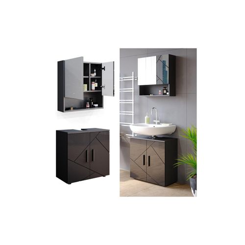 4251421952799 - Badmöbel Set Badezimmermöbel Irma Spiegelschrank Waschbeckunterschrank 4251421952799 - Badmöbel Set Badezimmermöbel Irma Spiegelschrank Waschbeckunterschrank