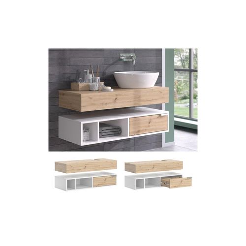 4066731340538 - Waschtischkonsole Henri Weiß Artisan 100 cm breit Waschtisch hängend
