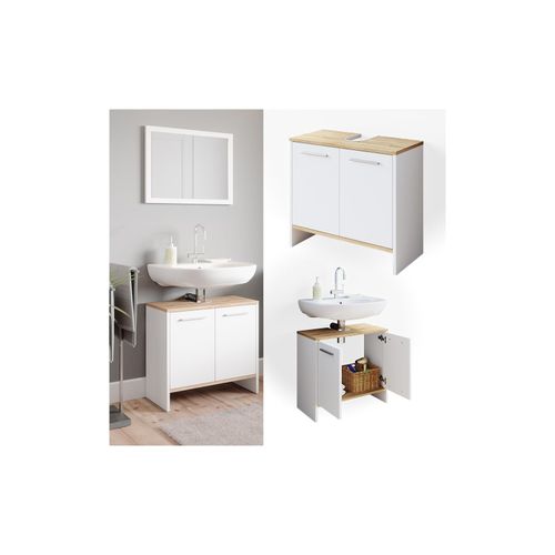 4066731043897 - Waschtischunterschrank Badschrank Badezimmerschrank Elvio Weiß Sonoma Tür 4066731043897 - Waschtischunterschrank Badschrank Badezimmerschrank Elvio Weiß Sonoma Tür