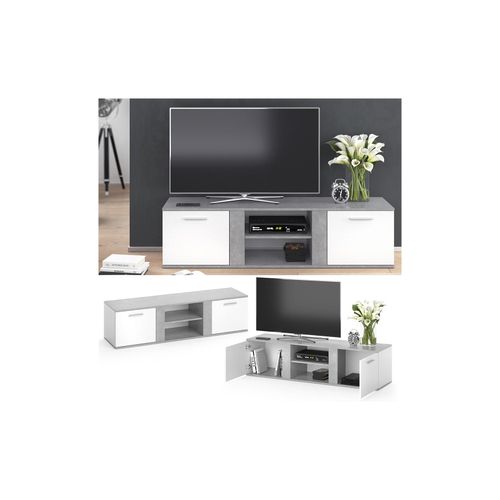 4251421927001 - TV Lowboard Novelli Fernsehschrank Sideboard Fernsehtisch Weiß Beton 4251421927001 - TV Lowboard Novelli Fernsehschrank Sideboard Fernsehtisch Weiß Beton