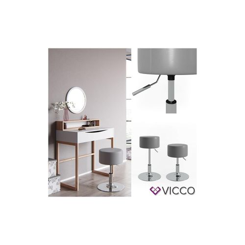 4251421924222 - VICCO Design Hocker Schminkhocker höhenverstellbar in grau