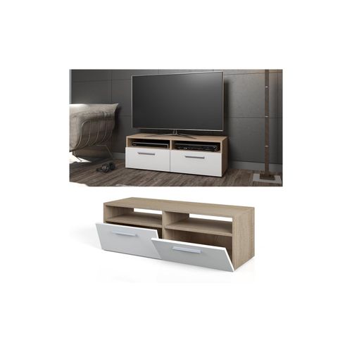 4260486834520 - Lowboard Diego Fernsehschrank Sideboard TV Fernsehtisch Sonoma Weiß 4260486834520 - Lowboard Diego Fernsehschrank Sideboard TV Fernsehtisch Sonoma Weiß
