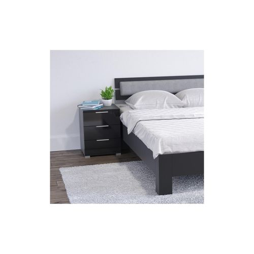 4260486835046 - VICCO 2x Nachtschrank Kommode Nachttisch Schublade Schlafzimmer Schwarz Hochglanz
