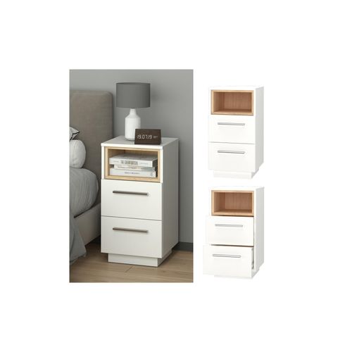 4251421970236 - Nachtschrank Nachttisch Nachtkommode Beatrice Weiß 2 Schubladen Kommode 4251421970236 - Nachtschrank Nachttisch Nachtkommode Beatrice Weiß 2 Schubladen Kommode