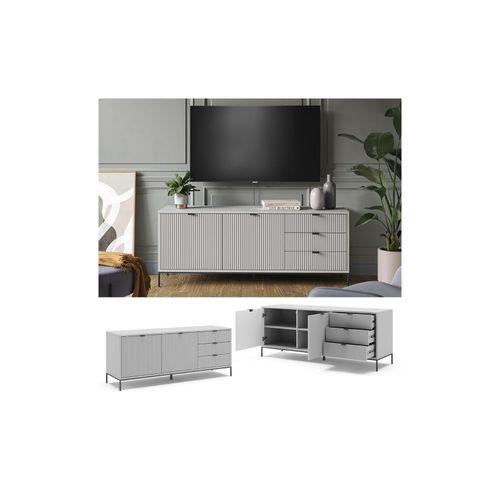 4066731274642 - TV-Lowboard Eliza Grau 150 x 42 cm Fernsehtisch Wohnzimmer modern 4066731274642 - TV-Lowboard Eliza Grau 150 x 42 cm Fernsehtisch Wohnzimmer modern