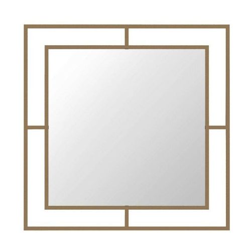 0645656383765 - Toscohome - Quadratischer Spiegel 58x58 cm mit doppeltem Metallrahmen in Gold - Ecke