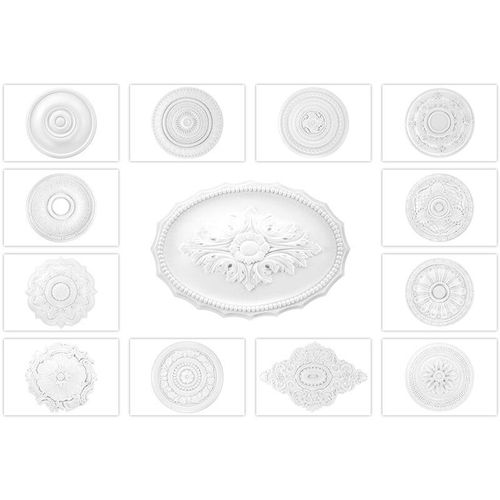 4251769680224 - Grand Decor - Stuckrosette aus pu R125 bis R179 - Deckenrosette Stuck Wanddeko Wohnzimmer R138 - ø 67 cm