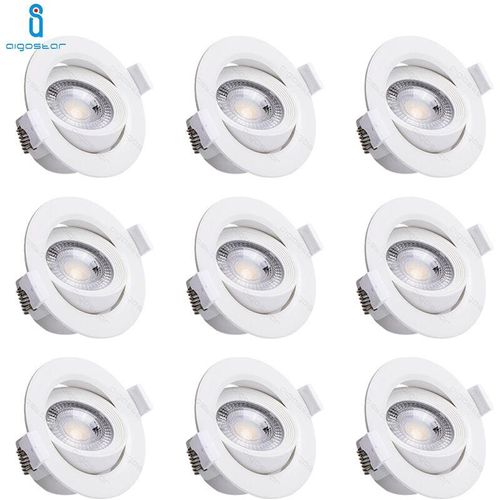 0639510962302 - Aigostar - einstellbarer led-einbaustrahler 5W 6500K kaltweiss 9 stück