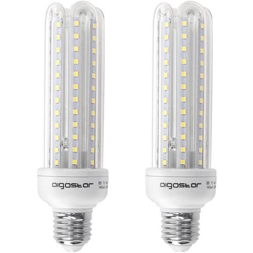 8433340001093 - Aigostar - led röhre glühbirne T3 4U 19W fassung E27 warmweisses licht 3000K keine fluoreszenz 2 stück