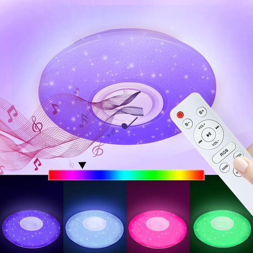 0726502820150 - 36W led Deckenleuchte Bluetooth Musik Dimmbar Deckenlampe Fernbedienung Lautsprecher - Weiß - Wolketon