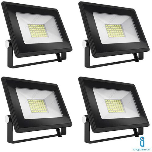 0664213398936 - Aigostar - schlankes led flutlicht 30W smd 4000K natürlich IP65 aussen 4 stk