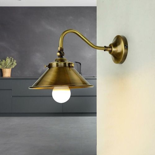 4255596650665 - Licht-erlebnisse - Wandlampe Messing verstellbar E14 in Bronze Wandleuchte innen Küche - Bronze hell glänzend