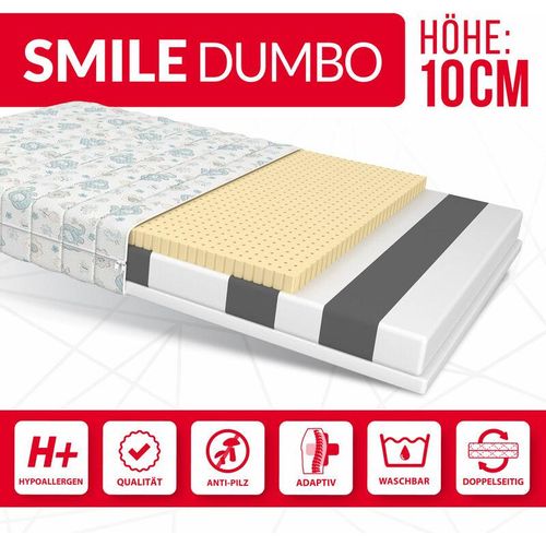 5904323832469 - FDM - Matratze 90x180 cm smile Kaltschaum H3 latex Höhe 10 cm dumbo - Weiß