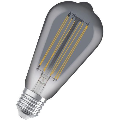 4099854091001 - Dimmbare LED-Lampen Vintage-Edition 42 Watts Ersatz E27 ST64-shape 1800 Kelvin Warm Comfort Light Klares Glas single Pack - Smoke - Osram