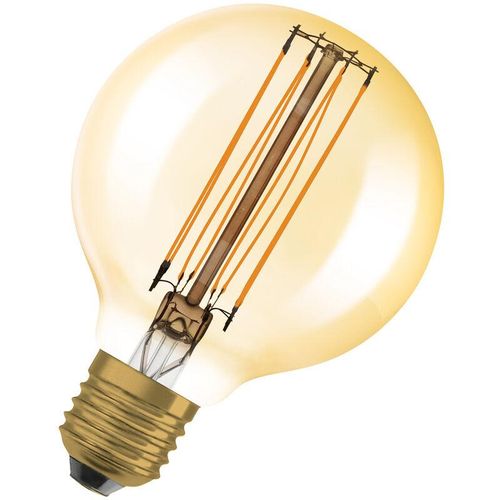 4099854090943 - Dimmbare LED-Lampen Vintage-Edition 60 Watts Ersatz E27 G80 2200 Kelvin Warm Comfort Light Klares Glas single Pack - Gold - Osram