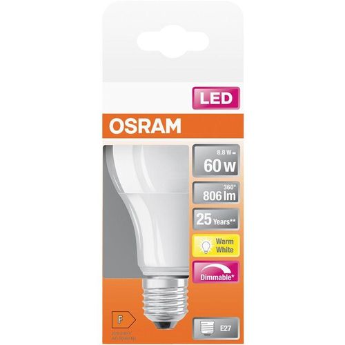 4058075433861 - 4058075433861 led eek f (a - g) E27 Glühlampenform 88 w = 60 w Warmweiß (ø x l) 60 mm x 108 m - Osram