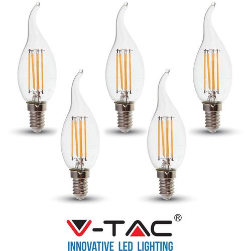 0636339778541 - Vtac - LED-Glühbirnen E14 4W v-tac VT-1997 candela flame 5 PIECES-Cool