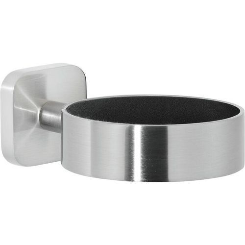 4042448455352 - Esteetic Fönhalter in Edelstahloptik edles Design inkl Klebelösung starker Halt 128 mm x 86 mm x 50 mm - silber matt - Tesa