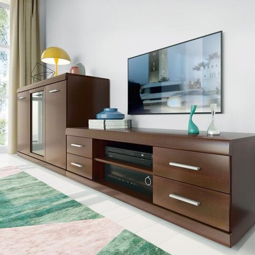 4066075145653 - Lomadox - Lowboard und Sideboard Wohnzimmer Möbel Set Nussbaum IMPERIA-129 - braun