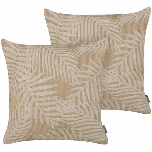 4255664847300 - Beliani - Streukissen Set Beige Jute 45 x 45 cm Natur Bohostil Deko Zubehör