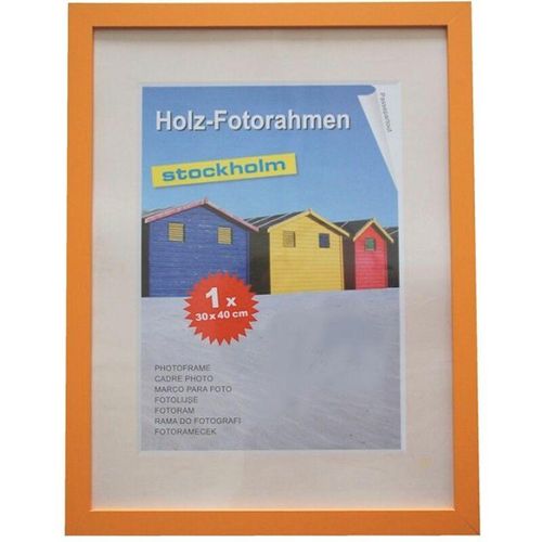 4251699815185 - Buri - Holz Fotorahmen Bilderrhalter 40x50 cm verschiedene Farben Dekoration Träger - orange