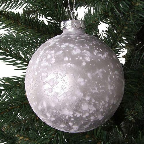 4250407318314 - Buri - Glas-Weihnachtsbaumkugeln 2 Stück 9cm Christbaumkugel Adventsdeko Baumschmuck - silber