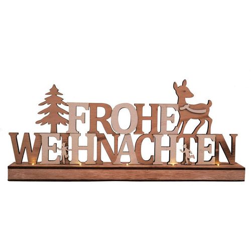 4260625744406 - Spetebo - led Holz Weihnachtsdeko 45 cm - Frohe Weihnachten - Schriftzug mit winterlichem Motiv zum Hinstellen