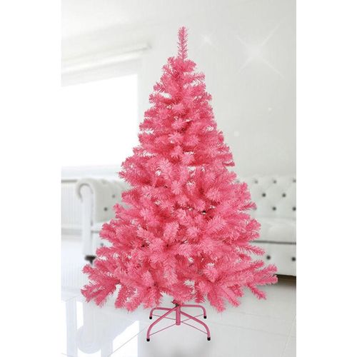 4260625744864 - Spetebo - Künstlicher Weihnachtsbaum - 90 cm   rosa - Kleiner Kunst Tannenbaum Christbaum inklusive Ständer