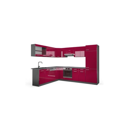 4251421956469 - VICCO KÜCHENZEILE R-LINE ECKKÜCHE WINKEL KÜCHE EINBAUKÜCHE KÜCHENBLOCK ANTHRAZIT BORDEAUX HOCHGLANZ 4251421956469 - VICCO KÜCHENZEILE R-LINE ECKKÜCHE WINKEL KÜCHE EINBAUKÜCHE KÜCHENBLOCK ANTHRAZIT BORDEAUX HOCHGLANZ