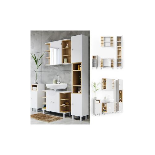 4251421921832 - Vicco Badmöbel Set Aquis Bad Spiegel Waschtischunterschrank Badschrank Weiß 4251421921832 - Vicco Badmöbel Set Aquis Bad Spiegel Waschtischunterschrank Badschrank Weiß